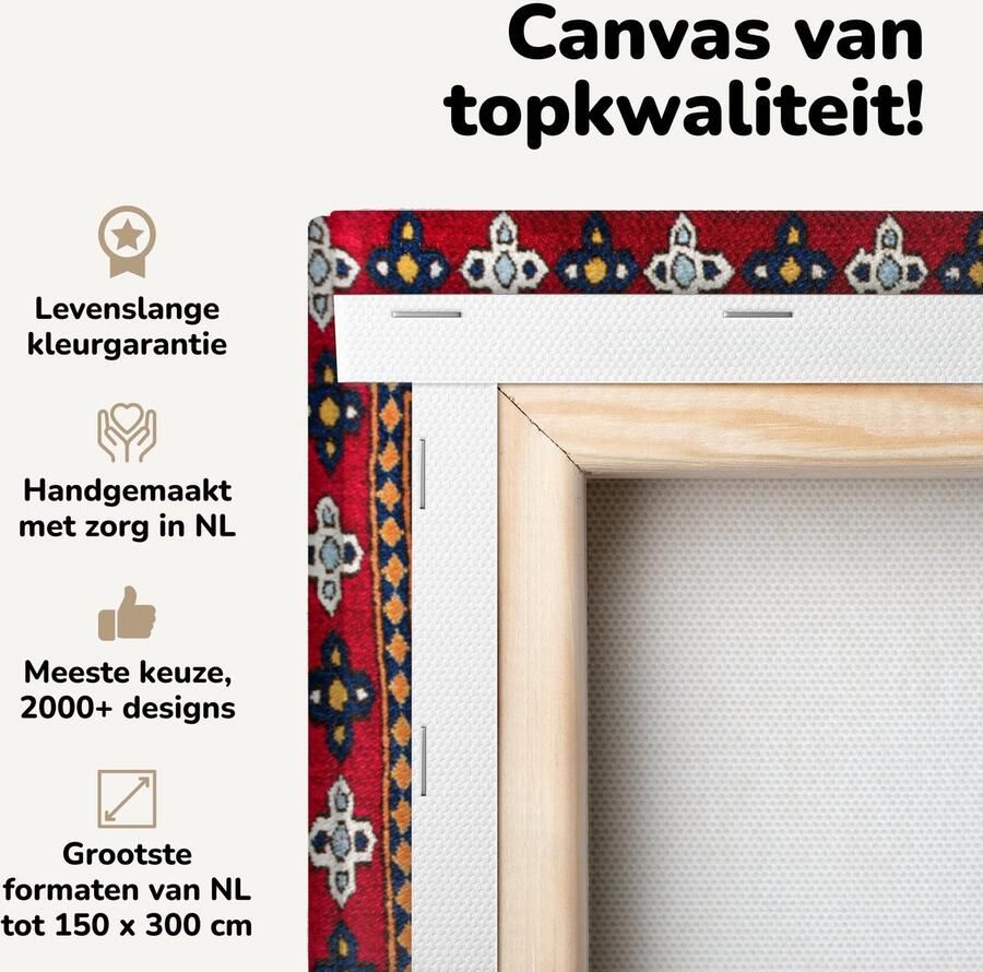 Canvas schilderij 90x60 cm Wanddecoratie Tapijt Patronen Vloerkleed Muurdecoratie woonkamer Slaapkamer decoratie Kamer accessoires Schilderijen op canvas - Foto 2