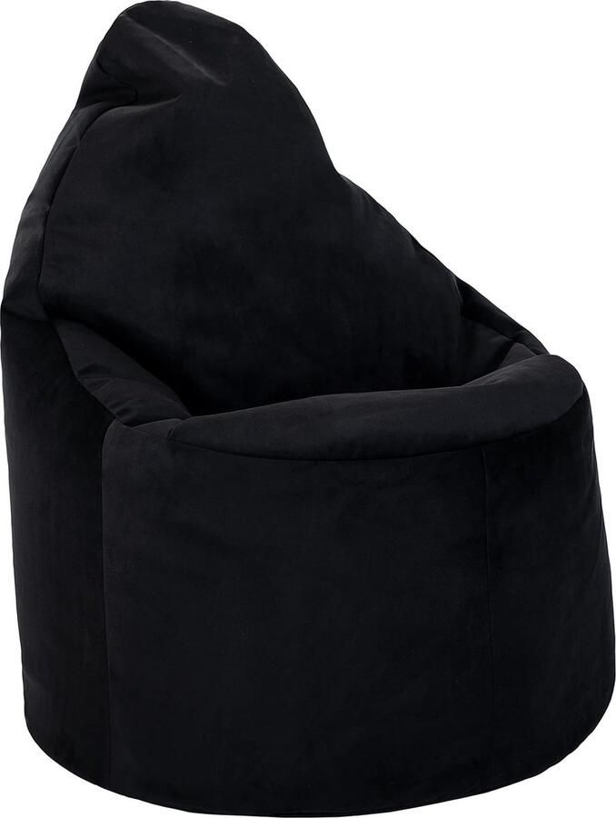 Capriccio Velvet Bean Bag Chair Indoor Home Woonkamer Premium Zitzak Stoel Ergonomisch Ontwerp voor Lichaamsondersteuning Duurzaam en Comfortabel (Black Zitzak)