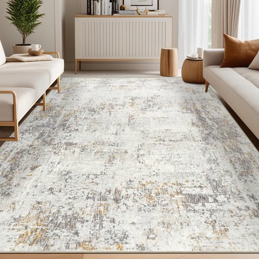 Capslpad Beige Abstract Tapijt Woonkamer 160x230cm Slaapkamer Tapijt Antislip Kortpolig Kunstwol Wasbaar Tapijten voor Woonkamer Slaapkamer