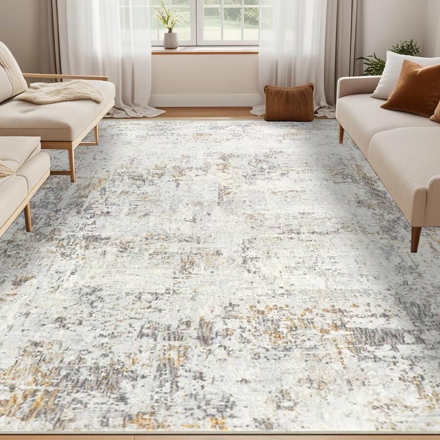 Capslpad Beige Abstract Tapijt Woonkamer 200x300cm Slaapkamer Tapijt Antislip Kortpolig Kunstwol Wasbaar Tapijten voor Woonkamer Slaapkamer Kantoor