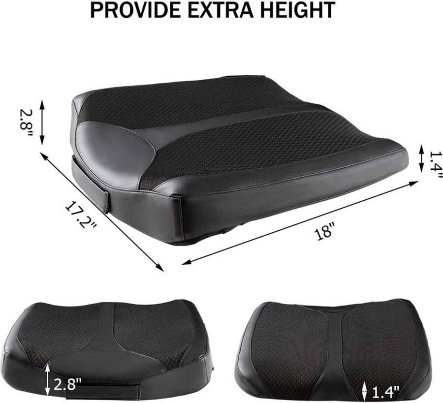 Car Memory Foam Heightening Seat Kussen voor korte mensen rijden heup (stuitbeen staartbeen) en onderrug pijnverlichting buttkussens voor vrachtwagen SUV bureaustoel rolstoel enz. (zwart)