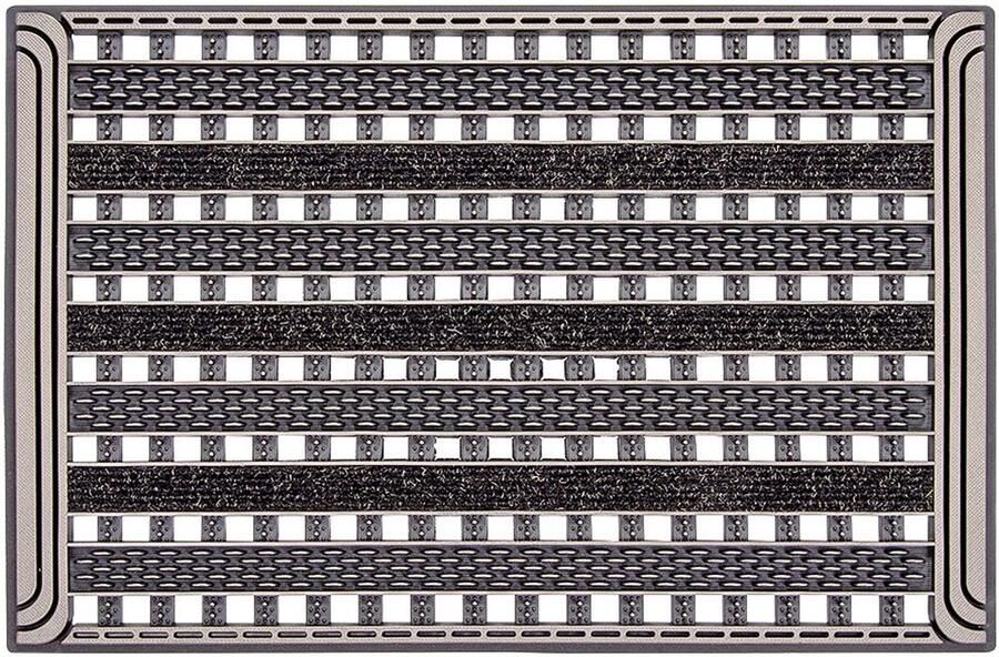 CarFashion Buitendeurmat PUR|GridClean met zeer effectieve textielinzet en schijfschraper in robuuste roosterstructuur Brons TPE-VC 100% Duurzaam Brons Metallic 59 x 39 cm