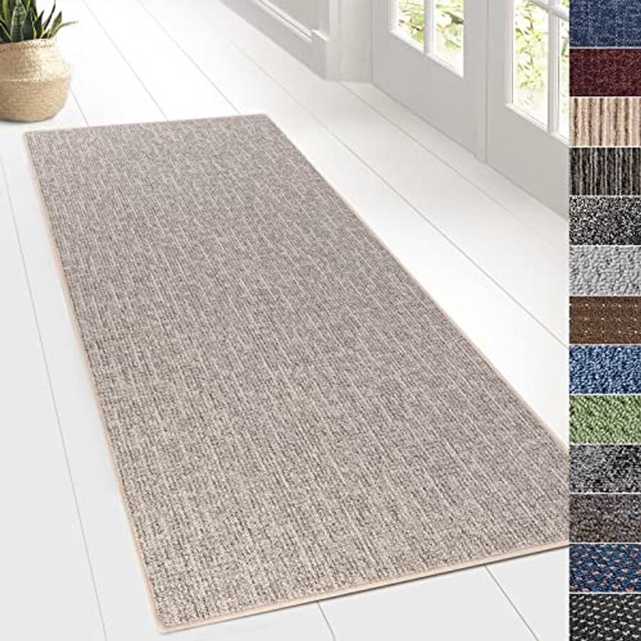 Carpet Loper voor Keuken Hal en Woonkamer Vloerkleed Loper Verkocht Per Meter Hal Loper Keuken Loper Woonkamer Vloerkleed (80 x 300 cm Alto Zilver)