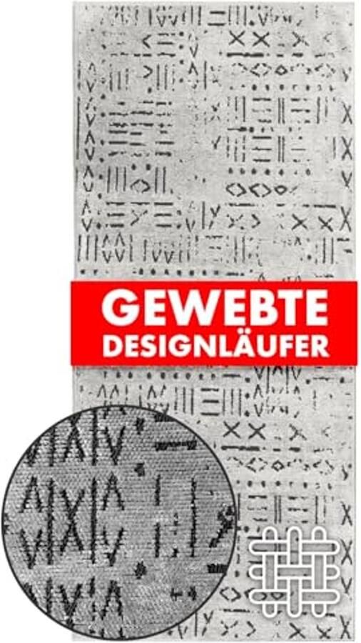 Carpet Runner Woven Pattern 80 x 300 cm Fluffy Cotton Rug for Kitchen and Hallway