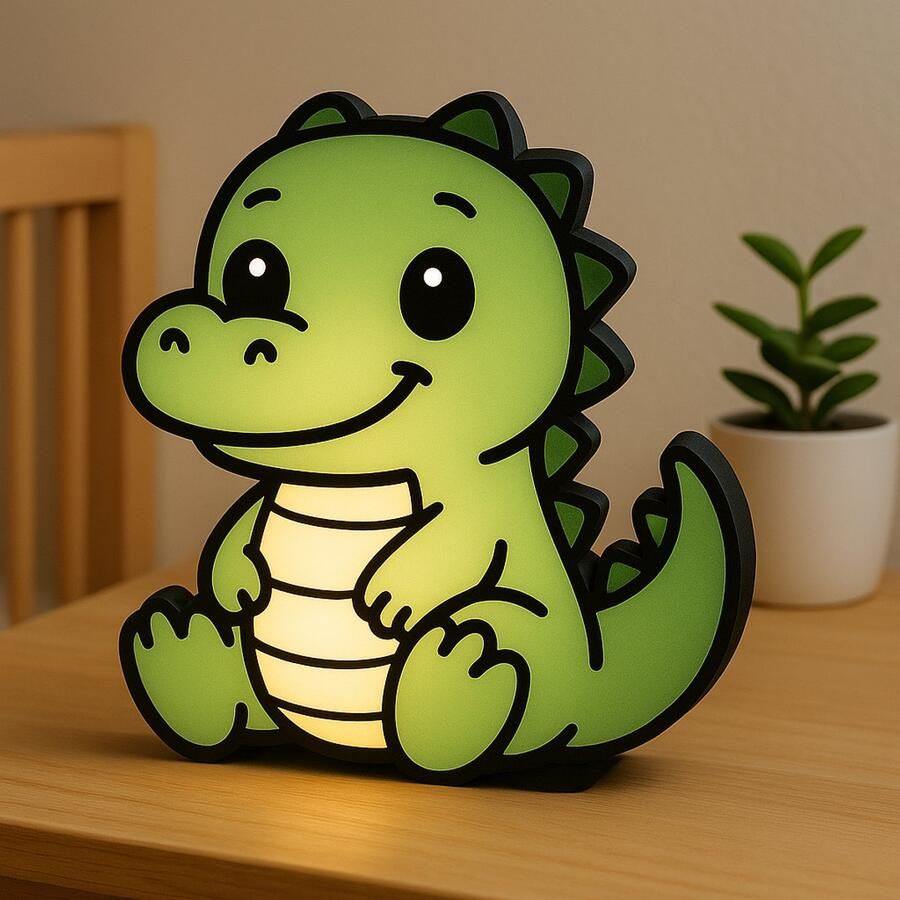 Cartoon Alligator Nachtlampje – 3D Dierenlamp Met USB – Schattige Lightbox Voor Babykamer Kinderkamer – Origineel Cadeau Idee Leeslampje Kinderen Cadeau Jongen Meisje of Baby Muur Decoratie Kunst Kinderkamer Babykamer Origineel Kraamcadeau