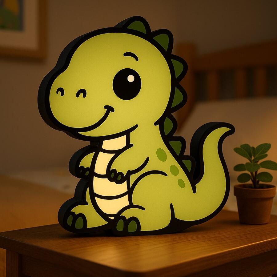 Cartoon T-Rex Nachtlampje – 3D Dieren Lightbox met USB – Schattige Dino Lamp voor Kinderkamer & Babykamer – Leuk Cadeau Kind Leeslampje Kinderen Cadeau Jongen Meisje of Baby Muur Decoratie Kunst Kinderkamer Babykamer Origineel