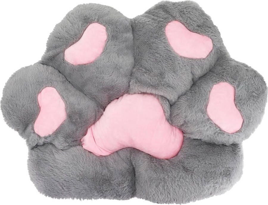 Cat Paw Cushion Seat Cushion for Chair Plush Cushion in Cute Paw Shape Skin-Friendly Chair Cushion Soft Plush for Dining Room Bedroom Office 70 x 55 cm (Grey)