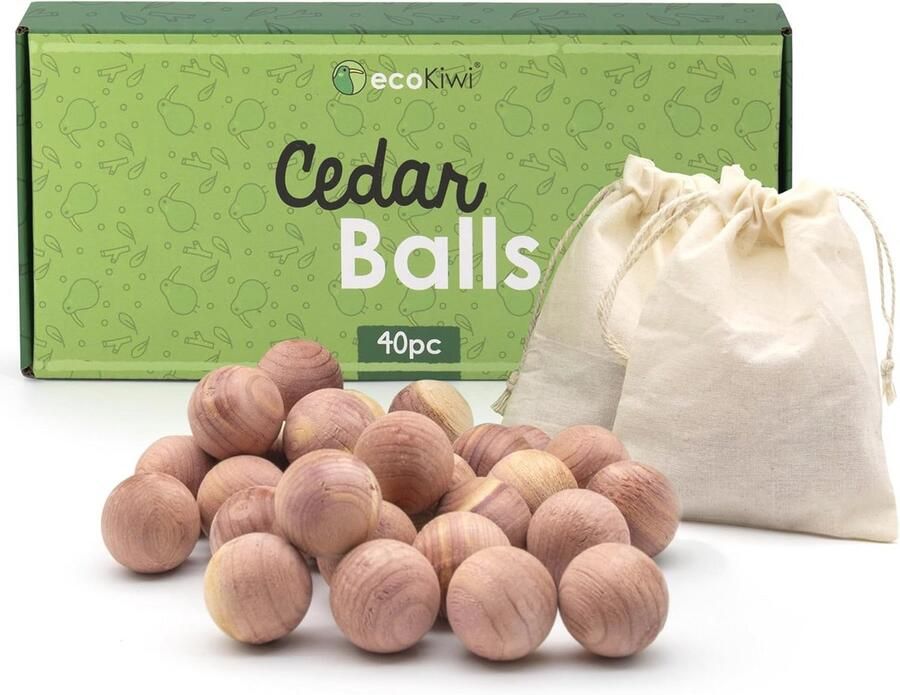 Cederhout Mottenballen 40 Pack Natuurlijke Mottenverjager voor Kasten
