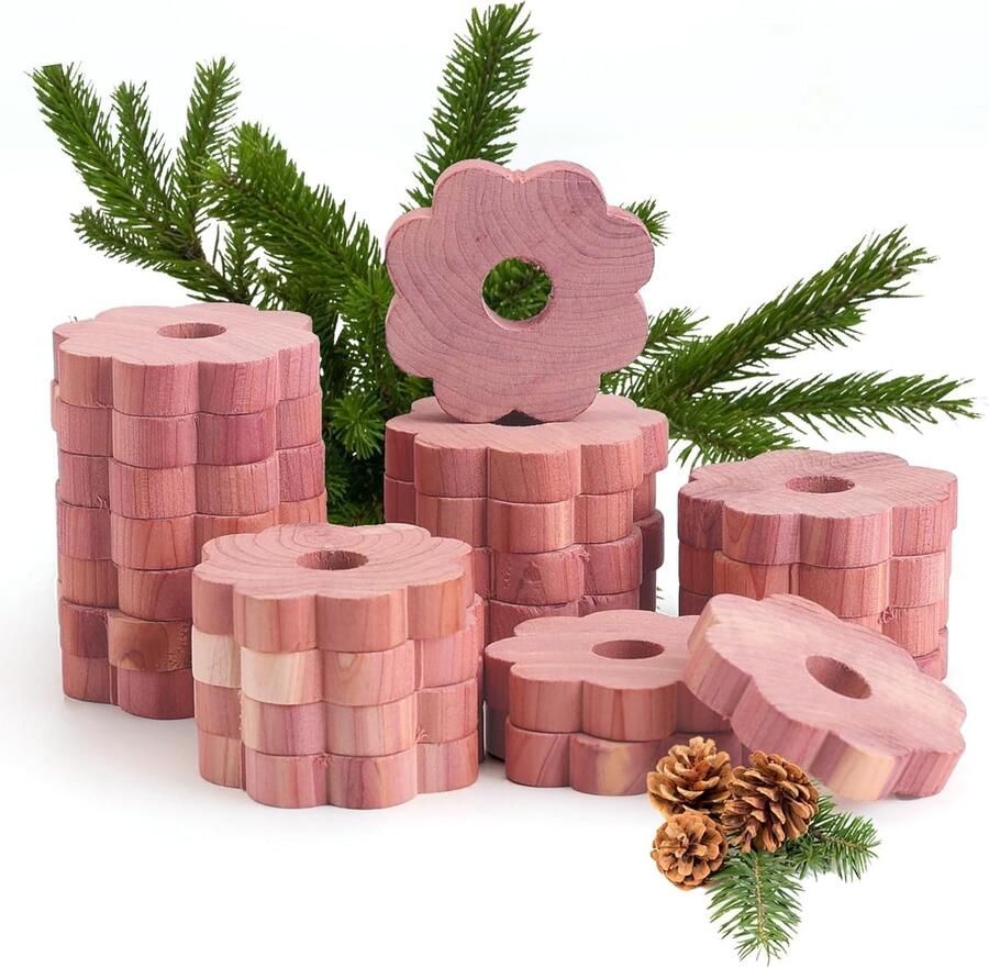 Cederhouten Ringen tegen Motten 24 Stuks Natuurlijke Oplossing voor Kasten en Laden