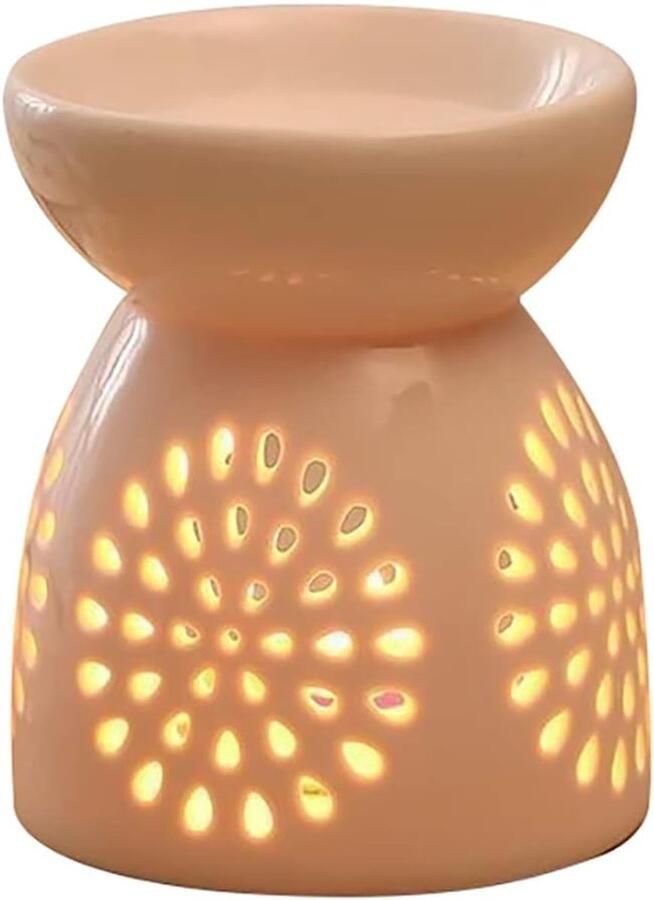 Ceramic Fragrance Lamp for Wax Night Fragrance Lamp Ceramic Essence Oil Burner Aromatherapy Oven with Candle Spoon Voor Thuis Slaapkamer Decoratie Meditatie Cadeau