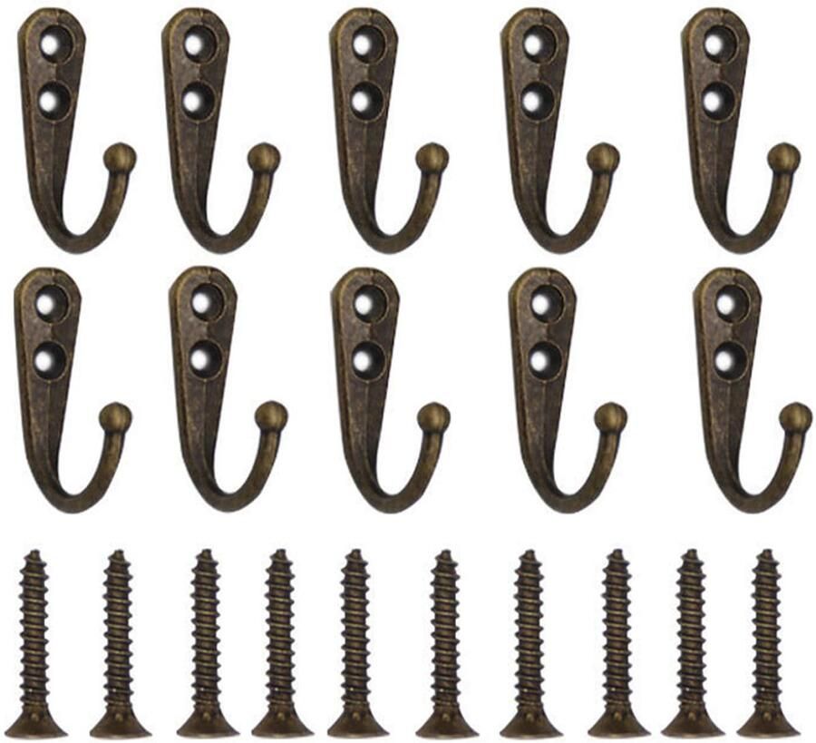 Cerioll kapstokhaken 10 antieke haken klassieke kapstokhaken metalen wandhaken zwarte metalen wandhaken vintage wandhaken kleine antieke kapstokhaken vintage zwarte wandhaken (brons)