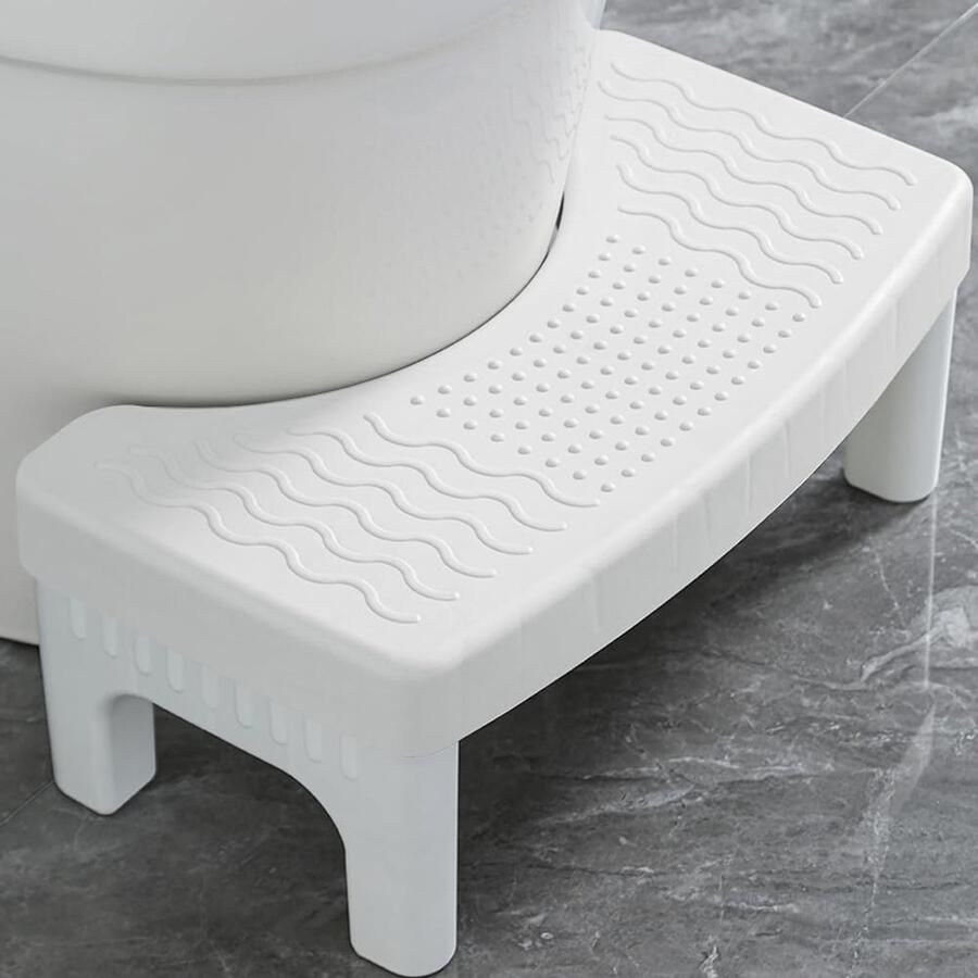 CEWROM Toiletkruk voor volwassenen opvouwbare toiletkruk grijs toiletkruk ter verbetering van de houding helpt bij constipatie aambeien en prikkelbare darmsyndroom wit (wit)