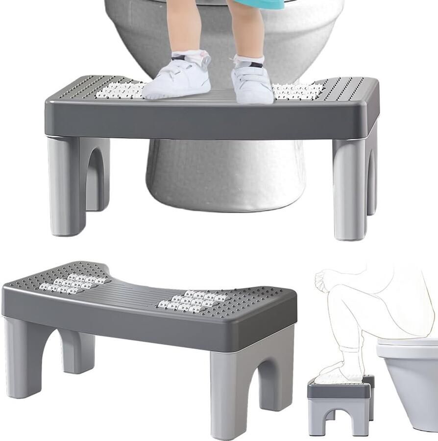 CEWROM Toiletkruk voor volwassenen Toiletkruk met voetmassage Toiletkruk ter verbetering van de houding Helpt bij constipatie aambeien en het prikkelbare darmsyndroom