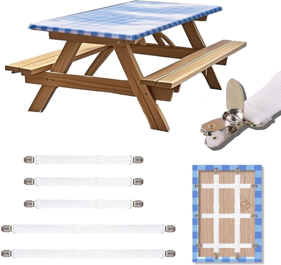 Ibenzoa Tafelkleedklemmen voor Dikke Tafelbladen en Outdoor Gebruik Verstelbaar Geschikt voor Tafels