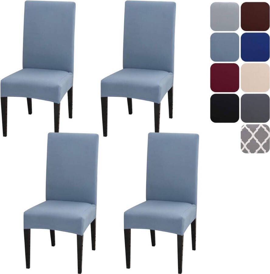 Chair Covers Set of 4 or 6 Stretch Chair Covers for Dining Room Chairs Removable Washable Chair Protection Decoration Chair Cover for Hotel Ceremony Banquet Kitchen Restaurant Home Wedding Party