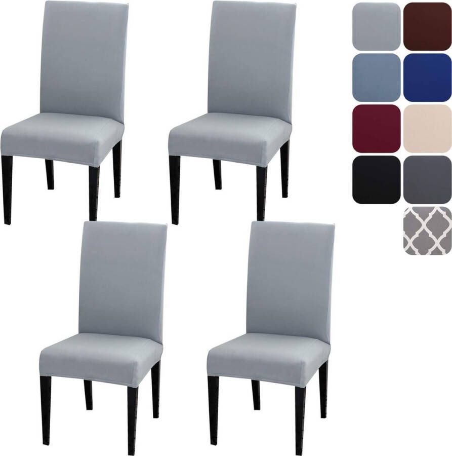 Chair Covers Set of 4 or 6 Stretch Chair Covers for Dining Room Chairs Removable Washable Chair Protection Decoration Chair Cover for Hotel Ceremony Banquet Kitchen Restaurant Home Wedding Party