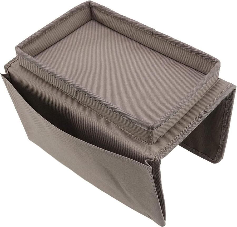 Chair Drawer Foldable Armrest Organizer Holder Table 600D Oxford Cloth Side Pockets for Sofa Coffee Color