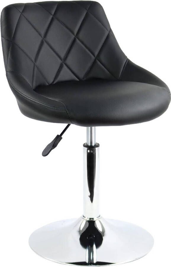 Chair Kruk Make-up Kruk PU Leer Korte Teller Kruk Hoogte Verstelbare Draaibare Kruk Keuken Thuis Barkruk Winkel Kruk Salon Spa Kruk Geen Wielen (Zwart)