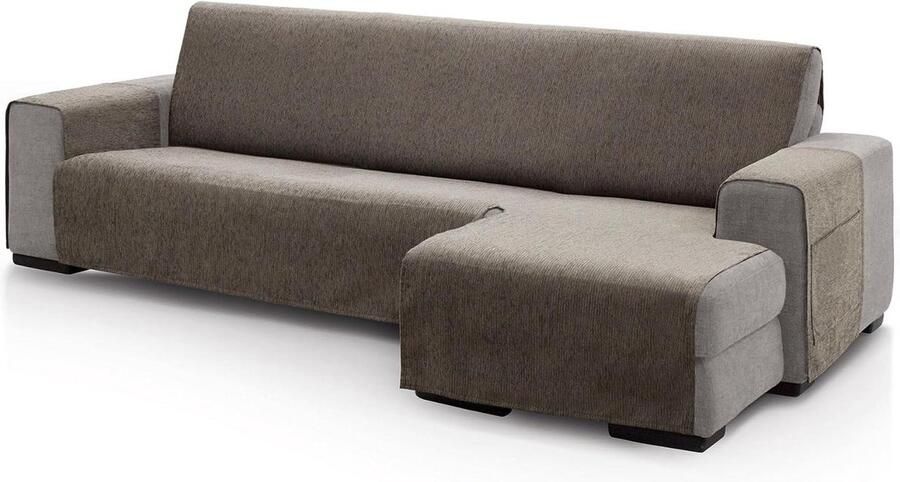 Chaise longue bankhoes voor linker armleuning rugleuning 240 cm suède zacht Made in Spain hoekbank overtrek