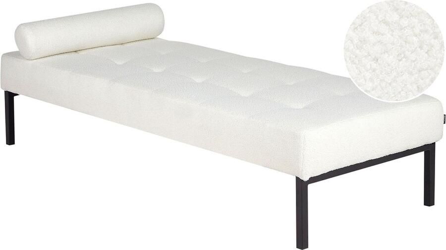 Beliani Chaise longue bouclé wit CHINON