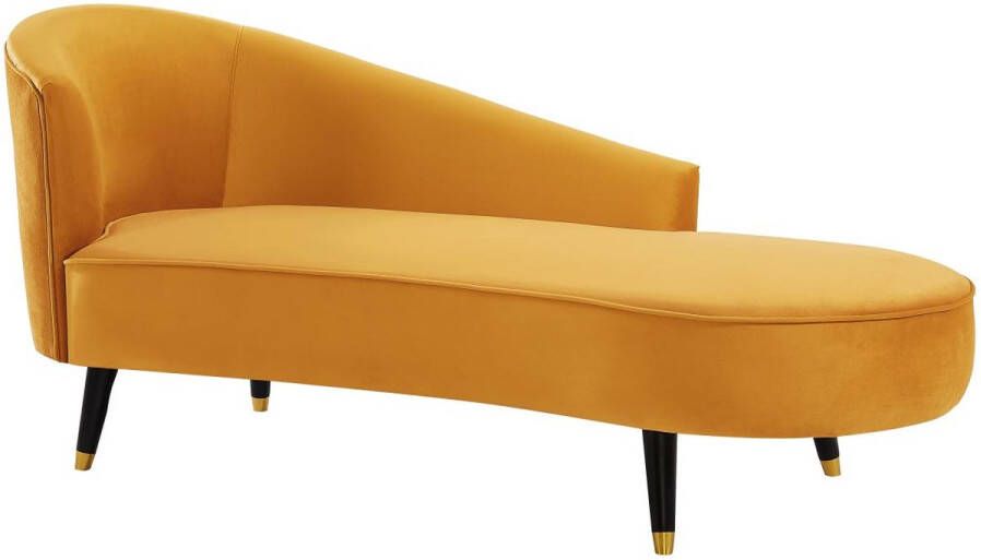 Chaise longue geel fluweel Hoek links ABAJO L 185 cm x H 82 cm x D 73 cm