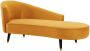 Chaise longue geel fluweel Hoek links ABAJO L 185 cm x H 82 cm x D 73 cm - Thumbnail 2