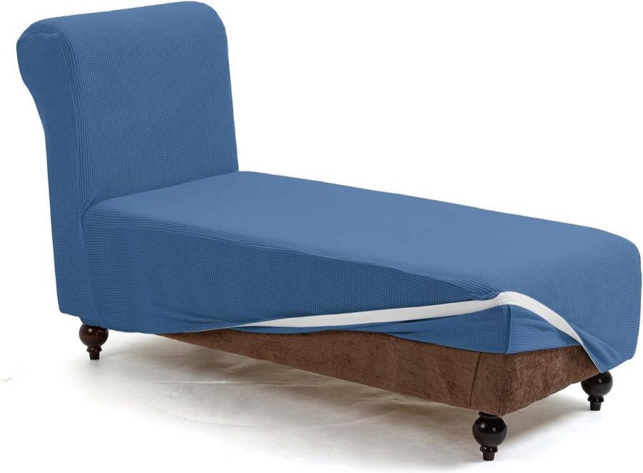 Chaise Longue Hoes Stretch Antislip Hoes voor Chaise Longue Sofa Hoes Elastische Hoes voor Ligstoel Antislip Stretch Hoes Comfortabele Stof Meubelbescherming (Denim Blauw)