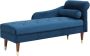 Chaise longue rechts van blauwgroen velours UMARI L 149 cm x H 76 cm x D 59 cm - Thumbnail 2