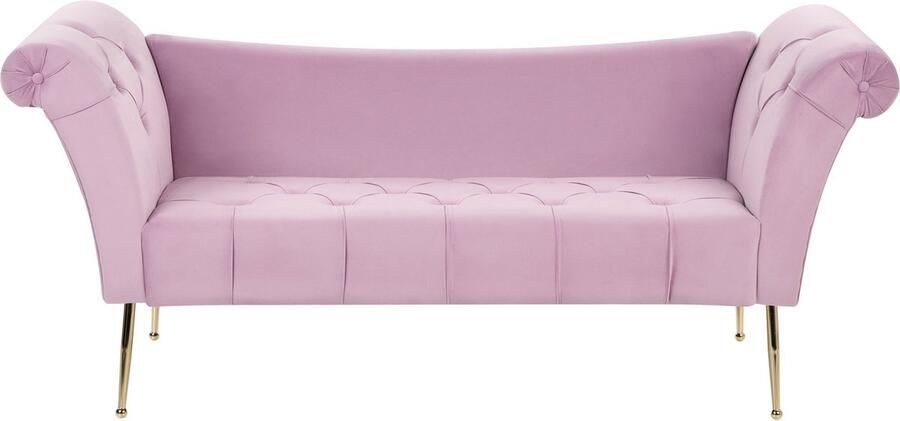 Beliani NANTILLY Chaise longue Lichtviolet Symmetrisch Fluweel
