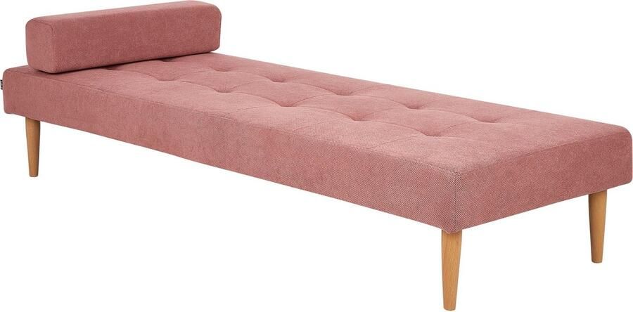 Beliani NIORT Chaise longue Roze Polyester