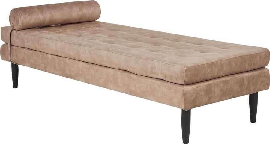 Beliani Chaise longue fluweel taupe USSEL