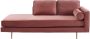 Chaise longue van stof KAHEL- Rechts Oud roze L 197 cm x H 83 cm x D 89 cm - Thumbnail 1