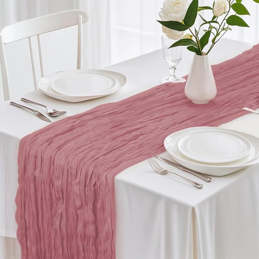 Cheesecloth Tafelloper Boho Stijl 1 stuk 90x400 cm Zacht en Duurzaam