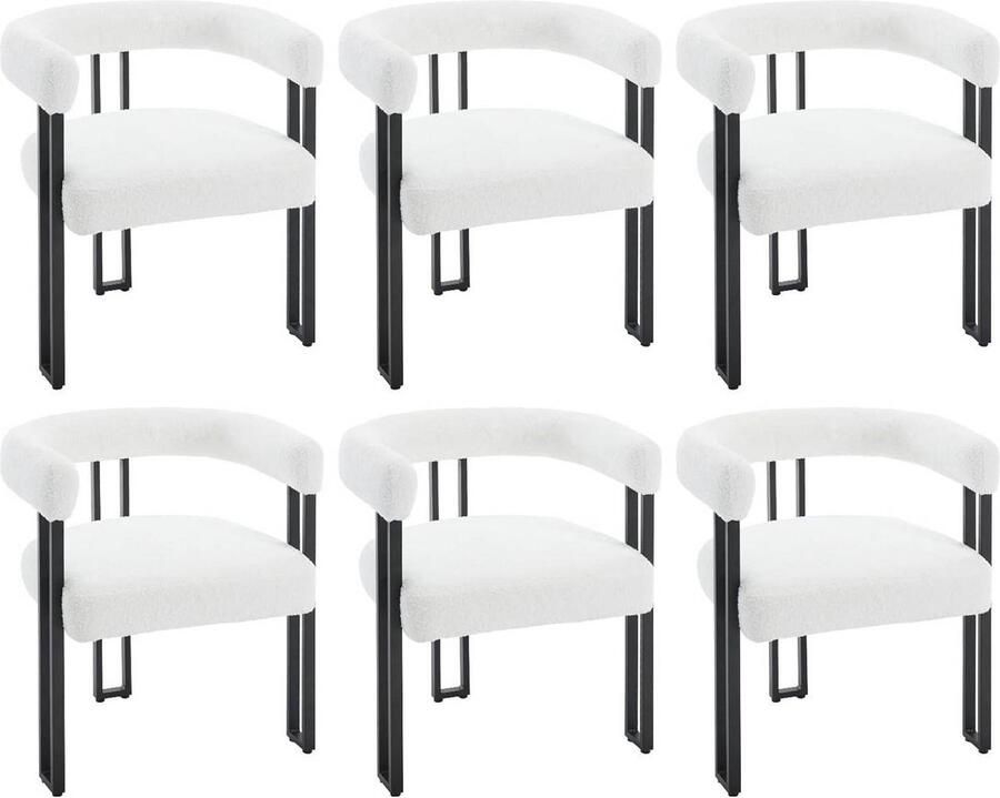 Rootz Living Rootz Chenille Eetkamerstoel Keukenstoel Fauteuil Schuim met hoge dichtheid 61 5 cm x 72 cm x 51 5 cm Donkergrijs Crème