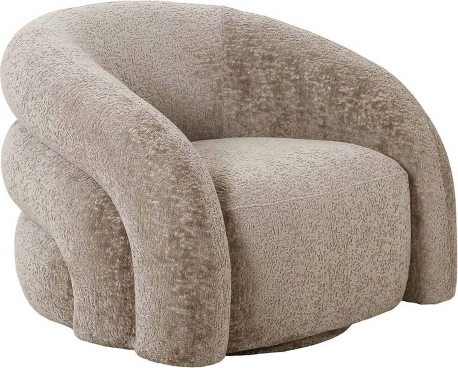 Chenille Fauteuil Draaibaar Stig Beige