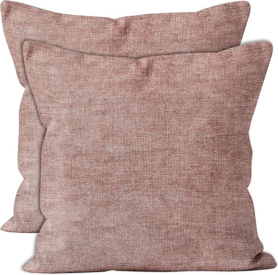 Chenille kussenhoezen set van 2 gepolijst 60 x 60 cm structuur effen kleur zacht en glad vierkant accent decoratiekussen voor bank stoel bed en vloer