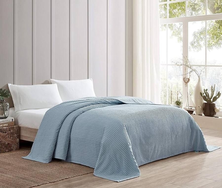 Chenille sprei Eenvoudige elegantie 1 stuk Effen kleur 100% katoen 96 B x 108 L