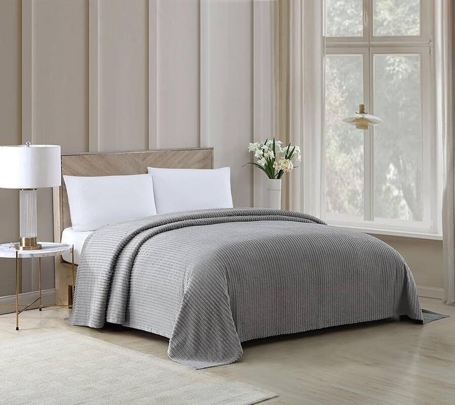 Chenille sprei Elegante uitstraling 1 stuk Effen kleur 100% katoen