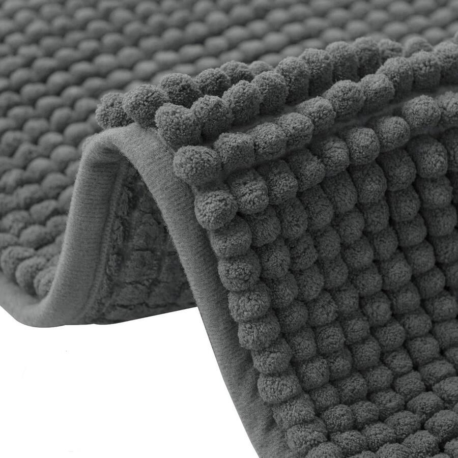 Chenille vloermat grijs 40 x 60 cm chenille & PVC