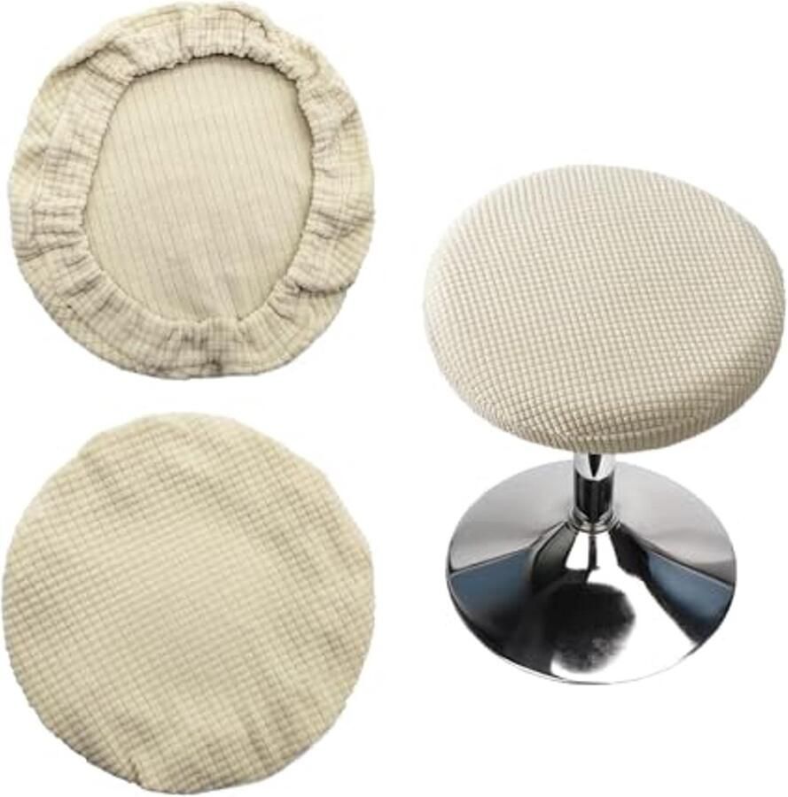 CHENNAN 2 Pieces Round Polyester Stretch Stool Cover Bar Round Stool Cover with Elastic Bottom Washable Dustproof Stool Round Cover Flexible Stretch for 25-29cm Diameter Round Stool Practical