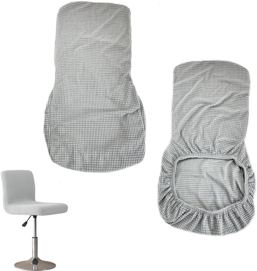 CHENNAN Bar Stool 2 Pieces Protective Cover Stretch Chair Cover Bar Stool Covers Removable Washable Bar Chair Cover for Short Swivel Chair Dining Chair Bar Stool with Backrest (Light Grey)