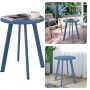 Cheqo Tafel Metaal (Gepoedercoat) Mat Blauw Tafel 40cm Diameter 49cm Hoogte Tafeltje Tuintafel Bijzettafel voor Binnen en Buiten Nachtkastje - Thumbnail 2