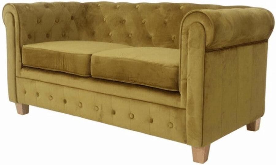 Chesterfield Bank Malibu velours Mosterd geel