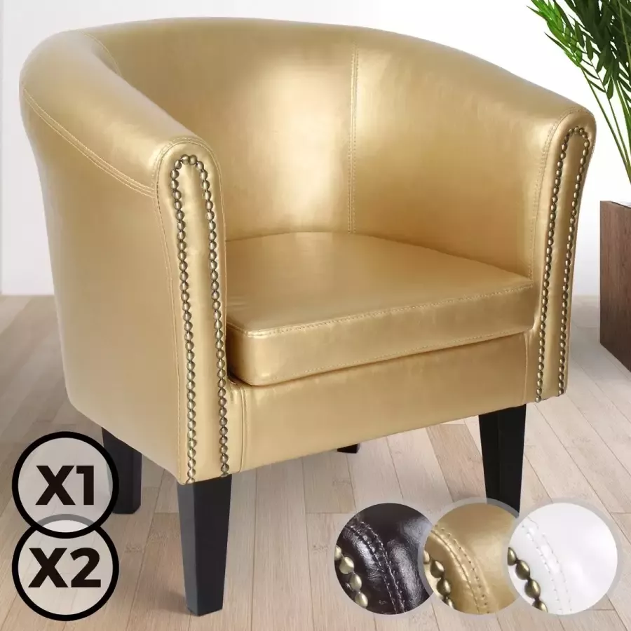 Chesterfield fauteuil Goud 67 x 72 x 60 cm