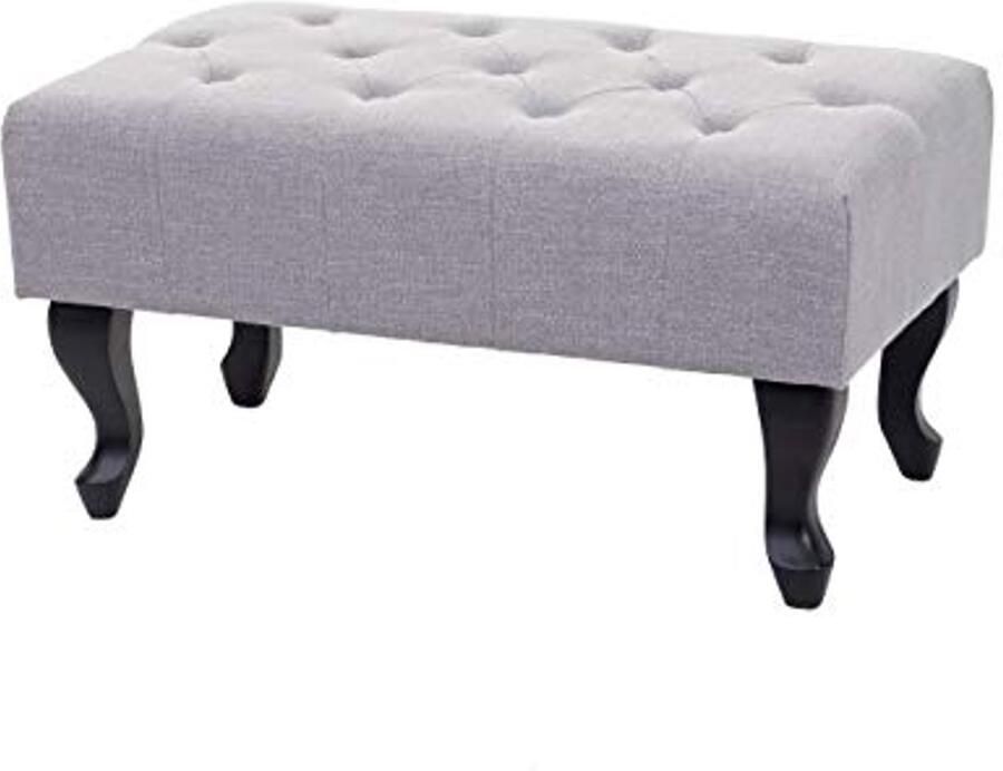 Chesterfield Ottomane Waterafstotende Kruk met Ruitpatroon 39 x 77 x 47 cm Grijs