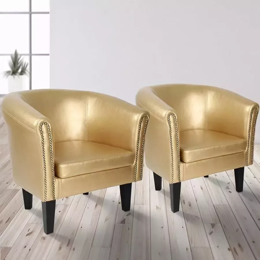 Miadomodo Chesterfield stoelen set van 2 goud
