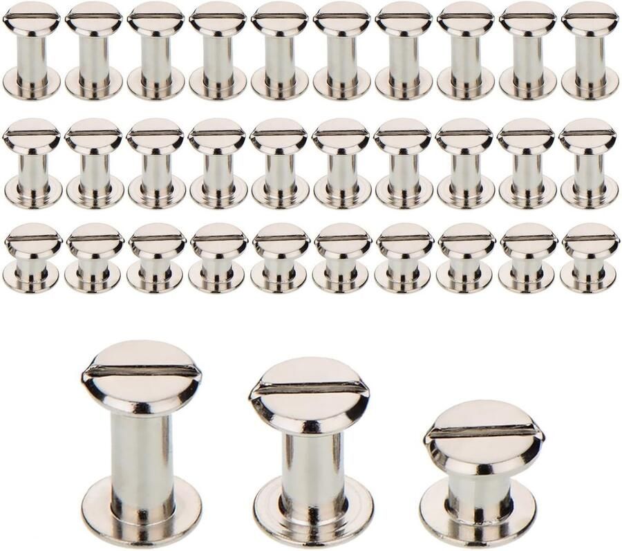 Chicago-schroeven set gesorteerd 75 stuks zilverkleurig