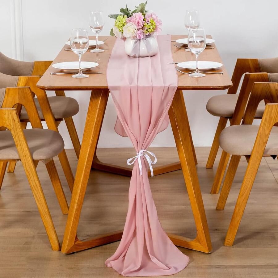 Chiffon Tafelloper Elegant en Multifunctioneel 1 stuk 100% Polyester 70 cm x 6 m