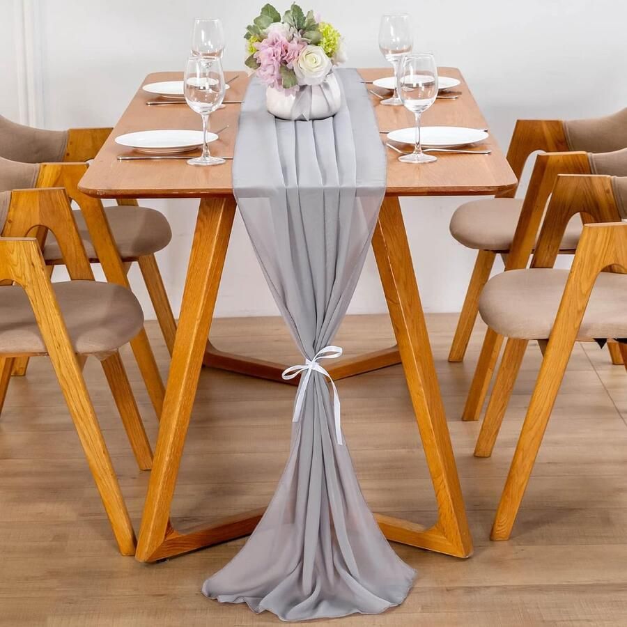 Chiffon Tafelloper Elegant Tafeldecoratie 1 stuk 100% Polyester 70 cm breed 6 m lang