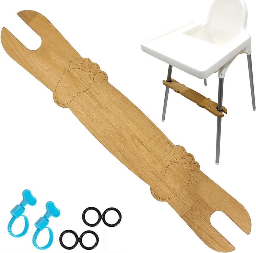 Child Chair Footrest 100% Non-Slip Adjustable Natural Bamboo Wooden Footrest for Antilop High Chair Baby Accessories
